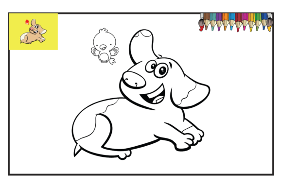 Coloring Book Page Animals Dog and Bird: Practical Review