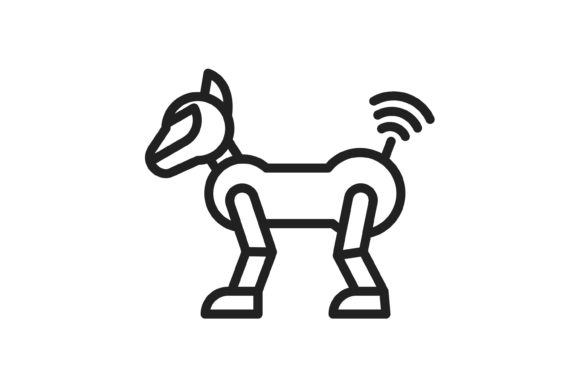 Robot Dog Line Icon: A Designer’s Take for Embroidery Projects